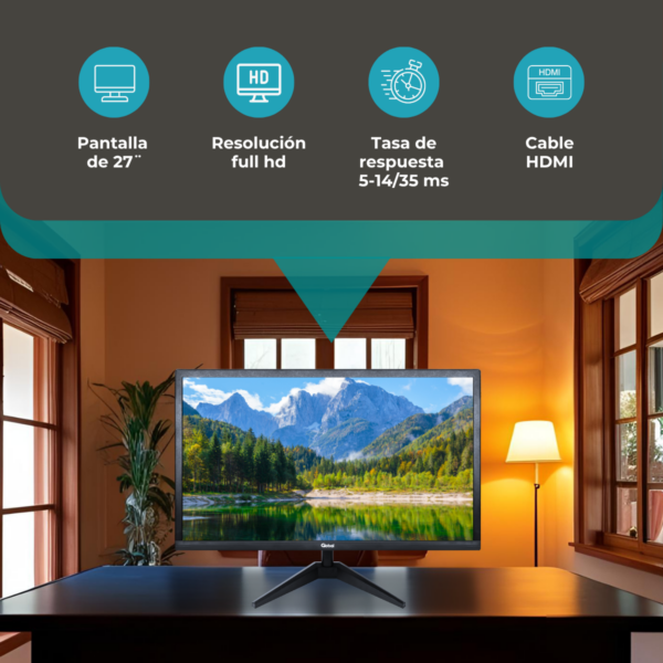 monitor global 27" oficina hd 60hz moni office 27ifhd | full hd hdmi trabajo