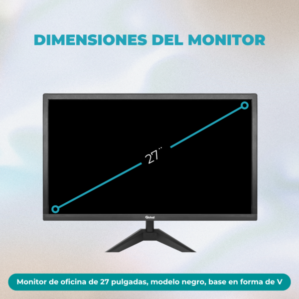 monitor global 27" oficina hd 60hz moni office 27ifhd | full hd hdmi trabajo