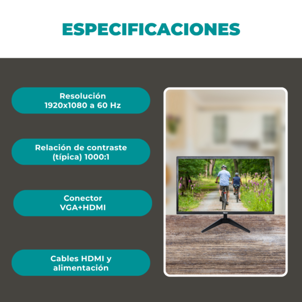 monitor global 27" oficina hd 60hz moni office 27ifhd | full hd hdmi trabajo