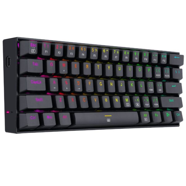 teclado gamer | redragon dragonborn k630rgb sp | negro | mecánico | compacto 60% | switch red | rgb