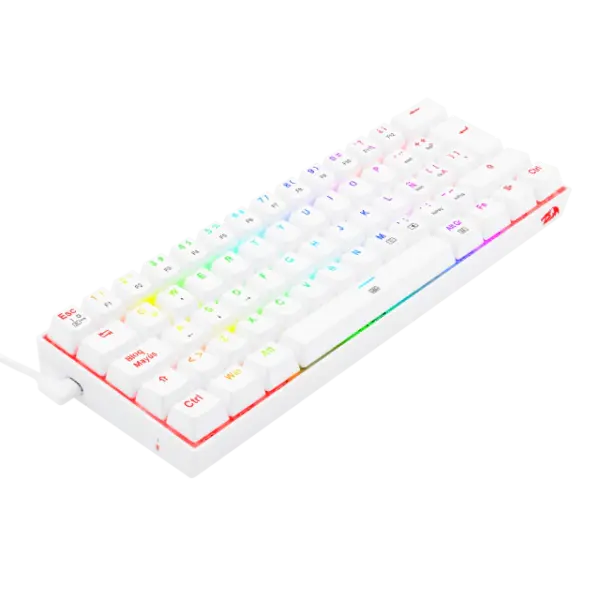 teclado gamer | redragon dragonborn k630w rgb sp | blanco | mecánico | compacto 60% | switch red | rgb