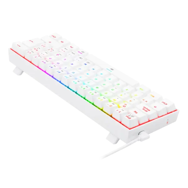 teclado gamer | redragon dragonborn k630w rgb sp | blanco | mecánico | compacto 60% | switch red | rgb