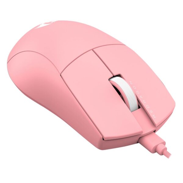 mouse gamer | redragon king 1k m724p | rosa | usb | 12.400 dpi | ultraligero