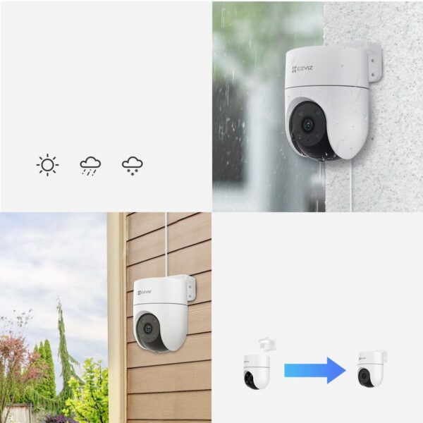 cámara ip ezviz h8c exterior 360º | 1080p full hd | wifi | ptz panorámica | micrófono y parlante | visión nocturna a color