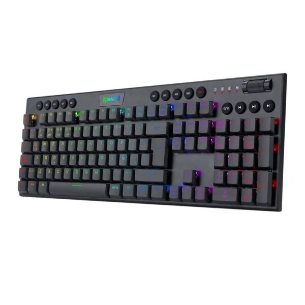 teclado gamer redragon k618 sp horus fs rgb switch rojo