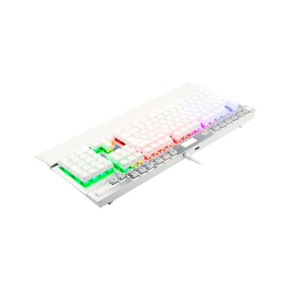 teclado gamer | redragon yama k550 white | mecánico | blanco | rgb | teclado numérico | reposamuñecas | switch red | usb