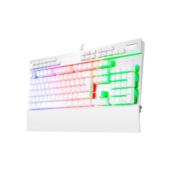 teclado gamer | redragon yama k550 white | mecánico | blanco | rgb | teclado numérico | reposamuñecas | switch red | usb