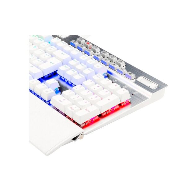 teclado gamer | redragon yama k550 white | mecánico | blanco | rgb | teclado numérico | reposamuñecas | switch red | usb