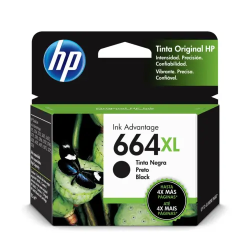 Cartucho de Tinta HP 664XL Negro Alto Rendimiento