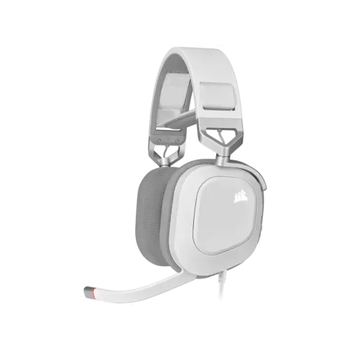 Auricular gaming cableado Corsair HS80 RGB USB, blanco