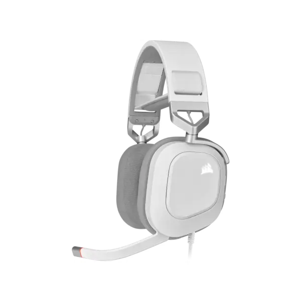 Auricular gaming cableado Corsair HS80 RGB USB, blanco