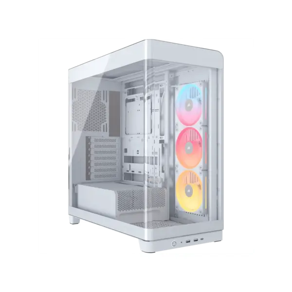 Gabinete CORSAIR FRAME 4500X LX-R RGB iCUE LINK Mid Tower de cristal panorámico Blanco