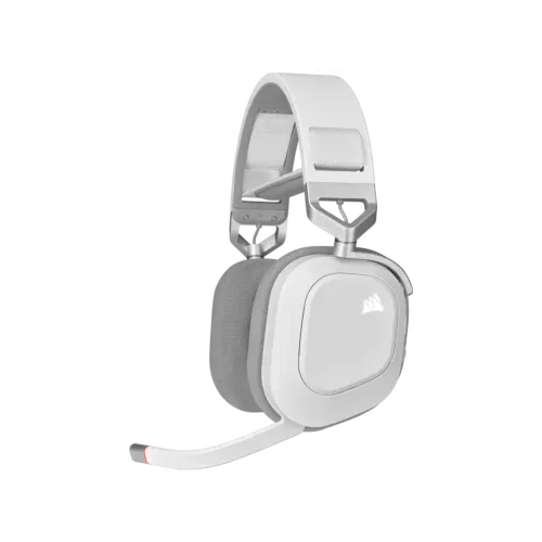 Auriculares gaming CORSAIR HS80 RGB WIRELESS con audio espacial – blanco
