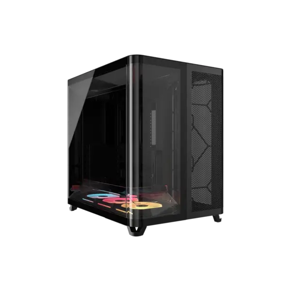 Gabinete CORSAIR AIR 5400 LX-R RGB iCUE LINK Mid Tower con triple cámara Negro
