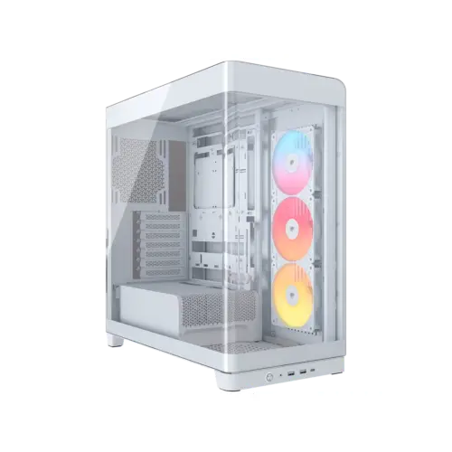 Gabinete CORSAIR FRAME 4500X RS-R ARGB Mid Tower de cristal panorámico Blanco