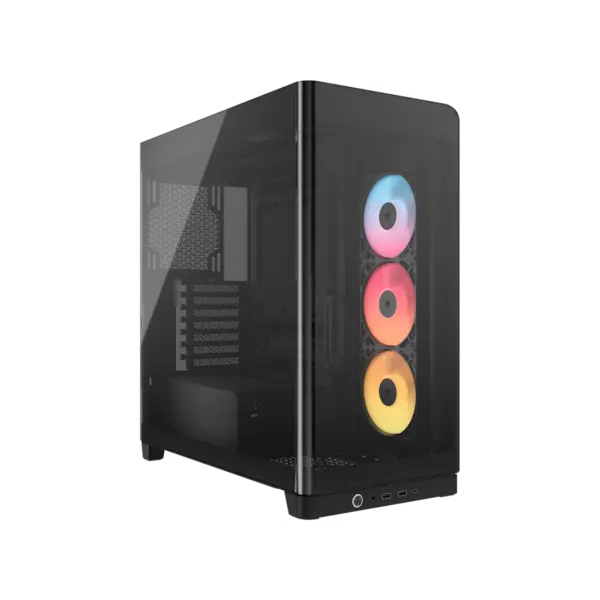 Gabinete CORSAIR FRAME 4500X RS-R ARGB Mid Tower de cristal panorámico Negro