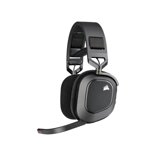 Auricular gaming Corsair HS80 RGB wireless con audio espacial – carbón