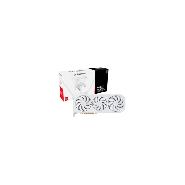 Placa Powercolor Hellhound Spectral White  AMD Radeon  RX 9070 XT 16GB GDDR6