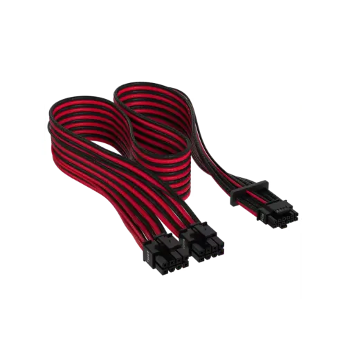 Cable con fundas individuales PCIe Gen 5 12V-2×6 de 600 W y 12 4 patillas con funda individual, Type 4, ROJO/NEGRO
